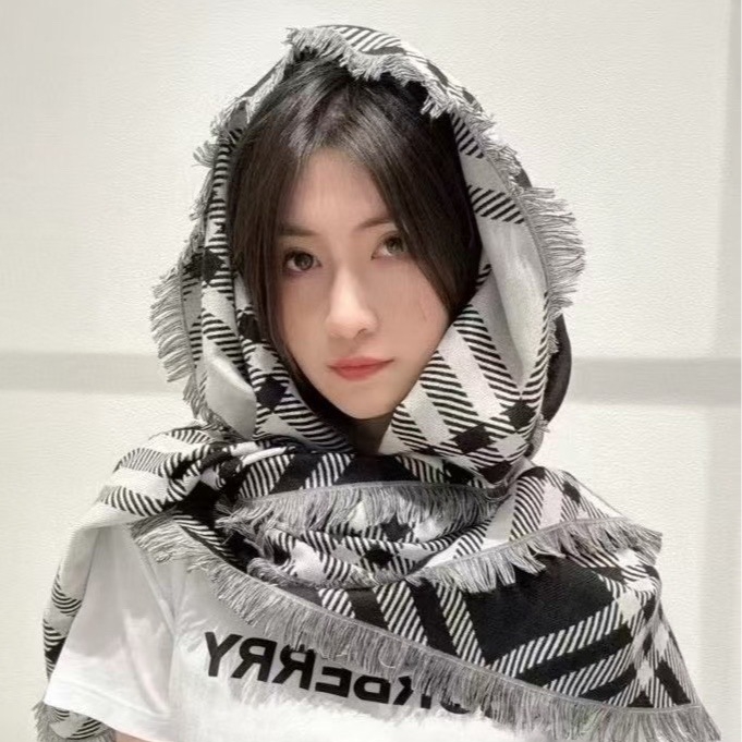 Шал от rayon, warp-knitted плат, каре шарка, запазва топлината, четири сезона