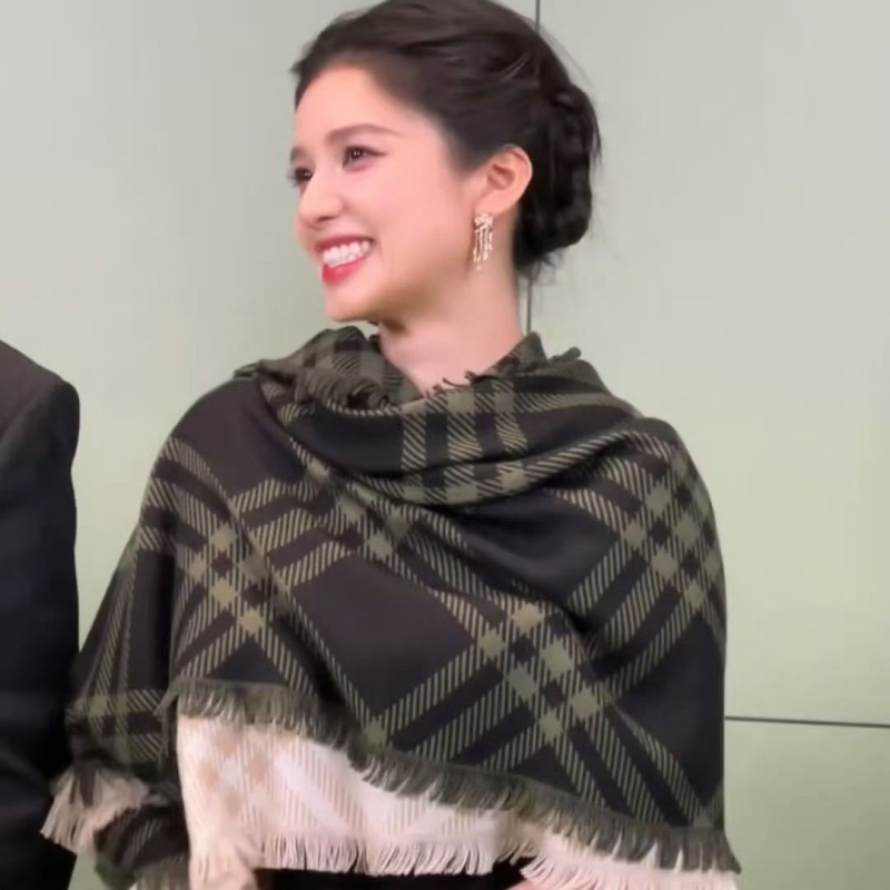 Шал от rayon, warp-knitted плат, каре шарка, запазва топлината, четири сезона