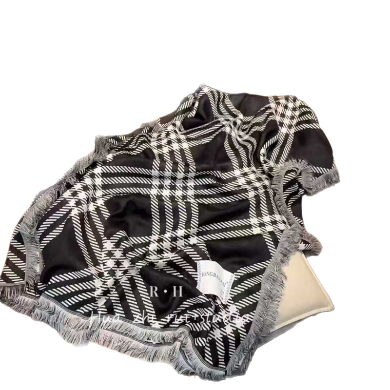 Шал от rayon, warp-knitted плат, каре шарка, запазва топлината, четири сезона