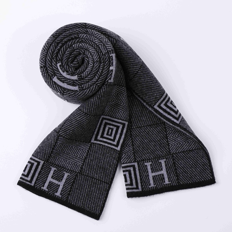 Vuneni šal s kariranim uzorkom, warp-knit, topao zimi, unisex