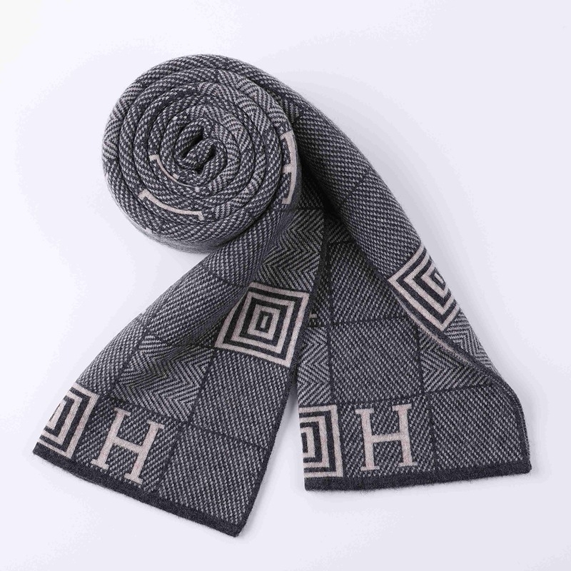 Vuneni šal s kariranim uzorkom, warp-knit, topao zimi, unisex