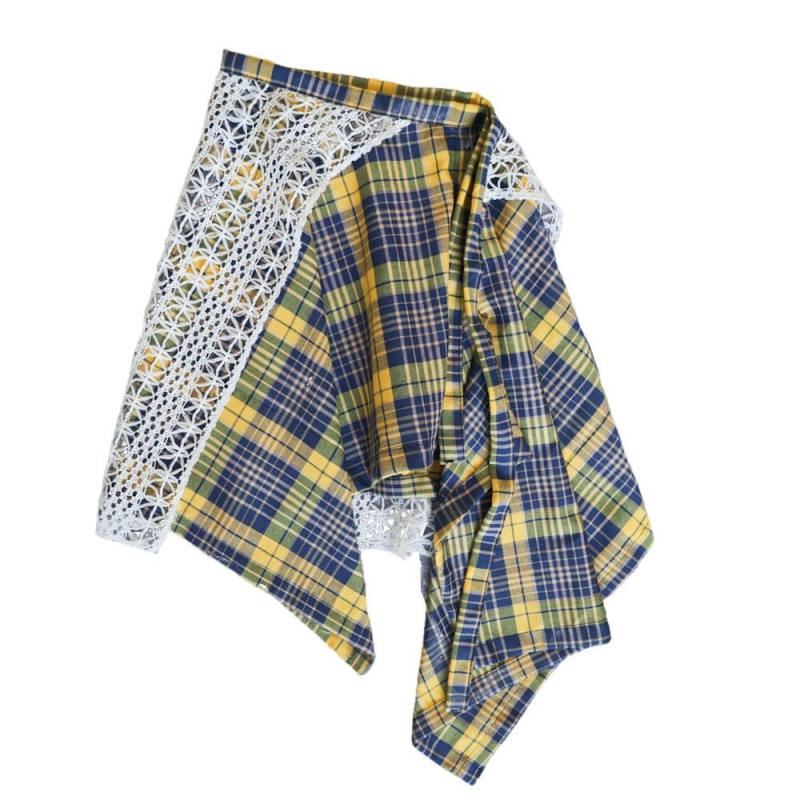 Bērnu hip-hop deju aksesuārs ar mežģīņu ievietojumu un neregulāru retro rakstu lentēm (Materiāls: poliesters; Stils: literārais retro; Forma: konstelācija; Apstrādes tehnoloģija: eļļa; Izlaiduma gads/sezona: 2021. vasara)