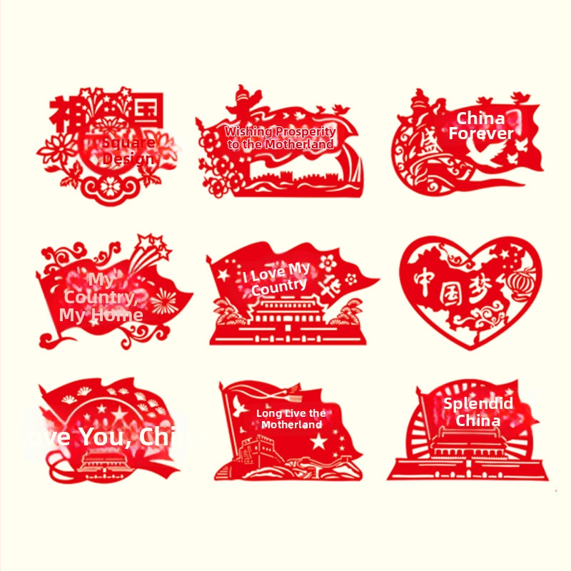 Rankų darbo popieriaus karpymo meno kūrinys, kinų stiliaus motyvais: gėlės, paukščiai, zodiakas, vaisiai; lango dekoras pavasario šventei