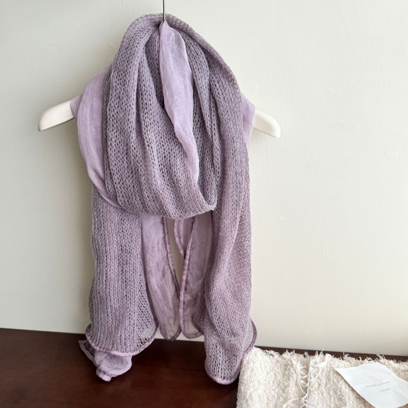 Šal od pamuka i lana – tie-dye, warp tkanje, literarno-retro stil