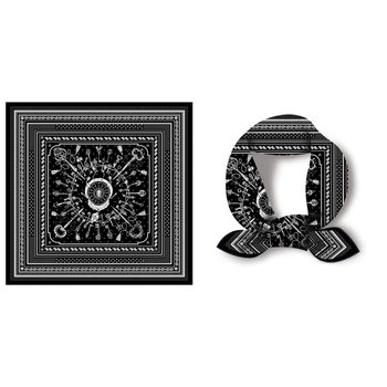 Mali kvadratni šal od svile twill, warp tkanje, boemski retro otisak, ljetni komad