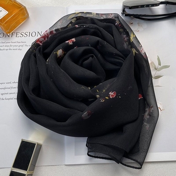 Georgette šal za ljeto, srednje duljine, elegantan svestran dizajn s otiskom