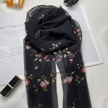 Georgette šal za ljeto, srednje duljine, elegantan svestran dizajn s otiskom