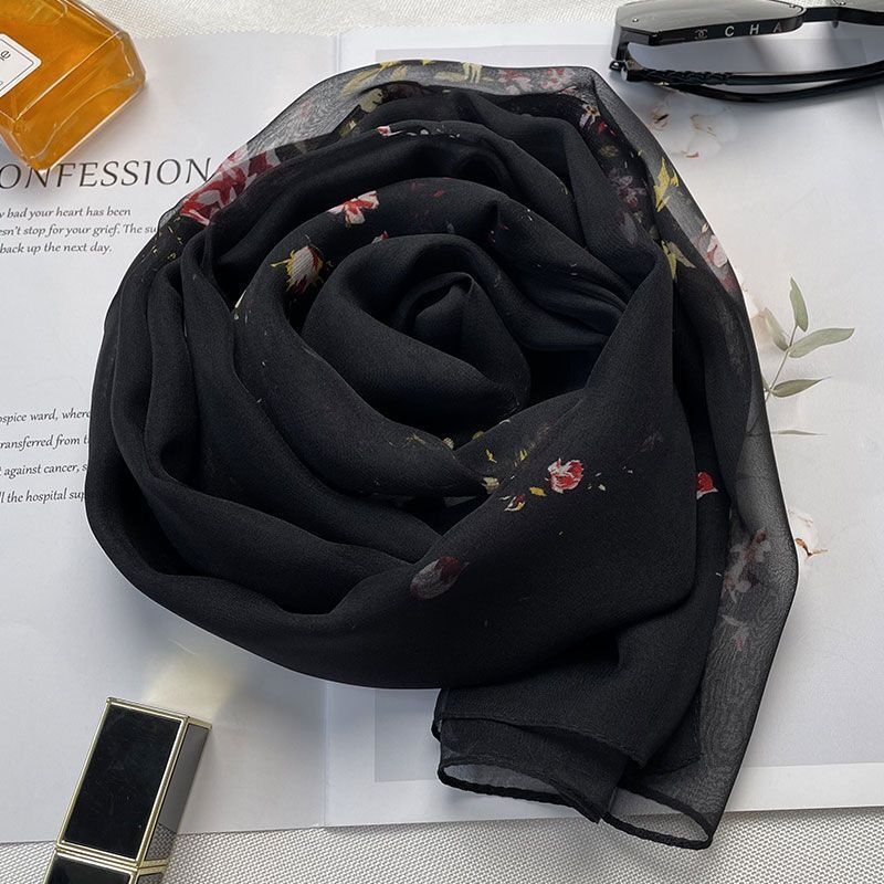 Georgette šal za ljeto, srednje duljine, elegantan svestran dizajn s otiskom