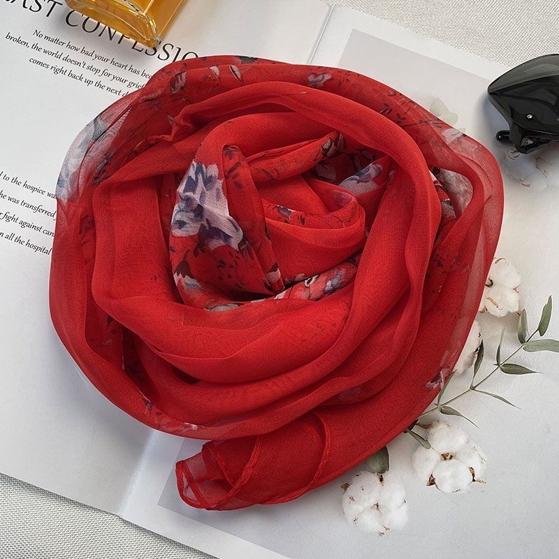 Georgette šal za ljeto, srednje duljine, elegantan svestran dizajn s otiskom