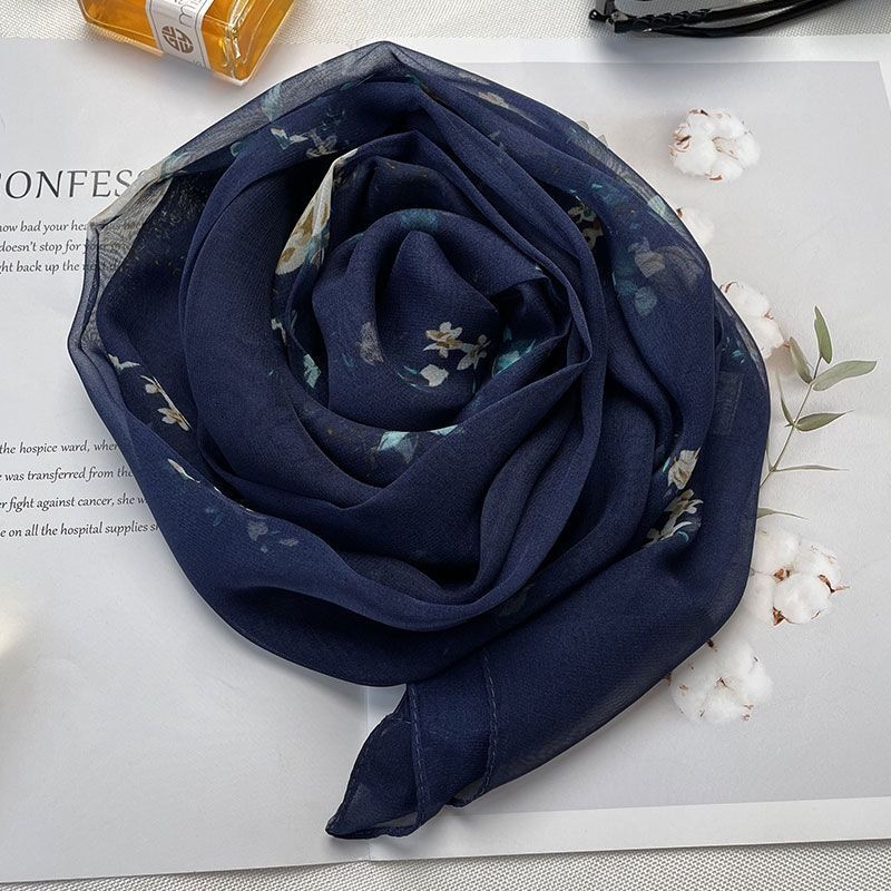Georgette šal za ljeto, srednje duljine, elegantan svestran dizajn s otiskom