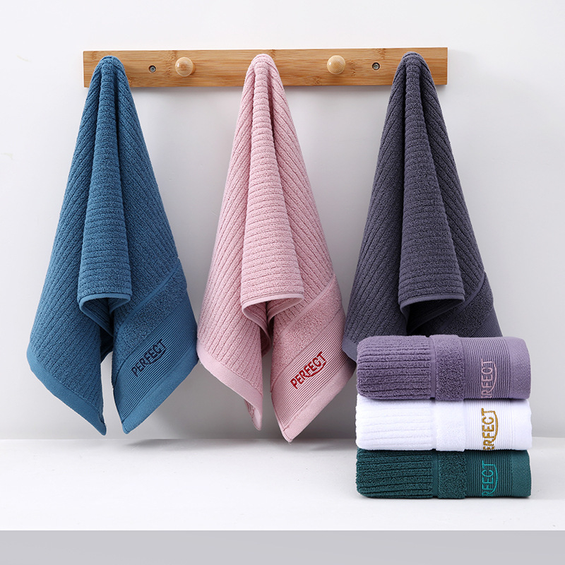 Set ručnika za kupanje od čistog pamuka s vezenim detaljima – Xinheng, 32S pređa, obična tkanina, 170–200 g