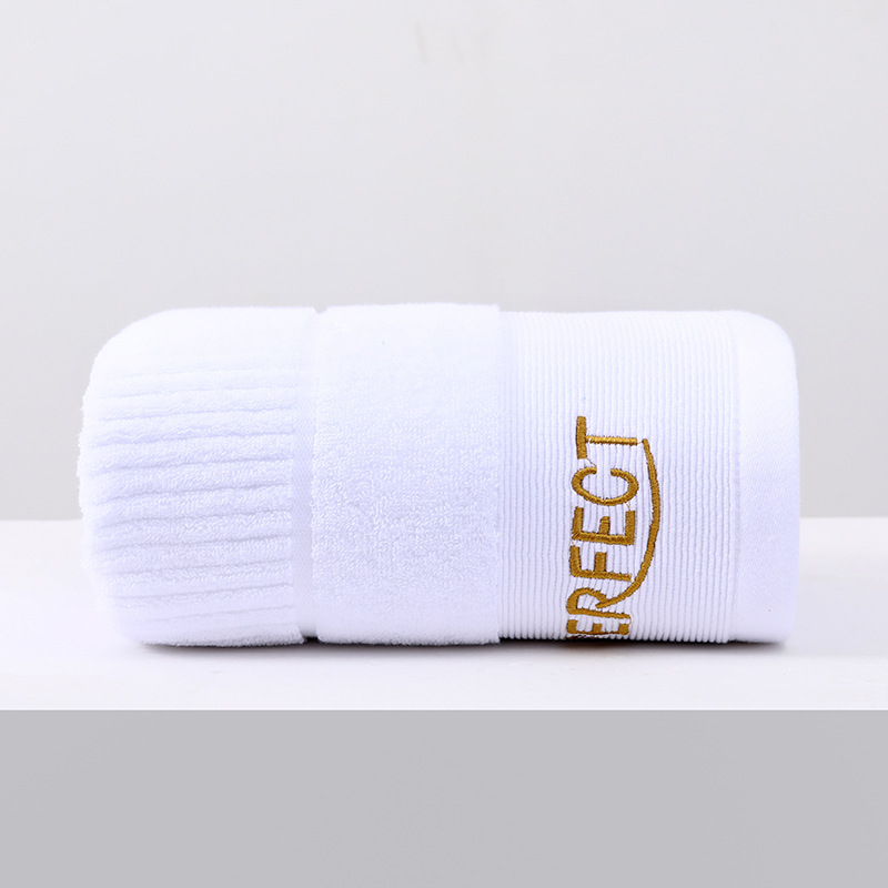 Set ručnika za kupanje od čistog pamuka s vezenim detaljima – Xinheng, 32S pređa, obična tkanina, 170–200 g