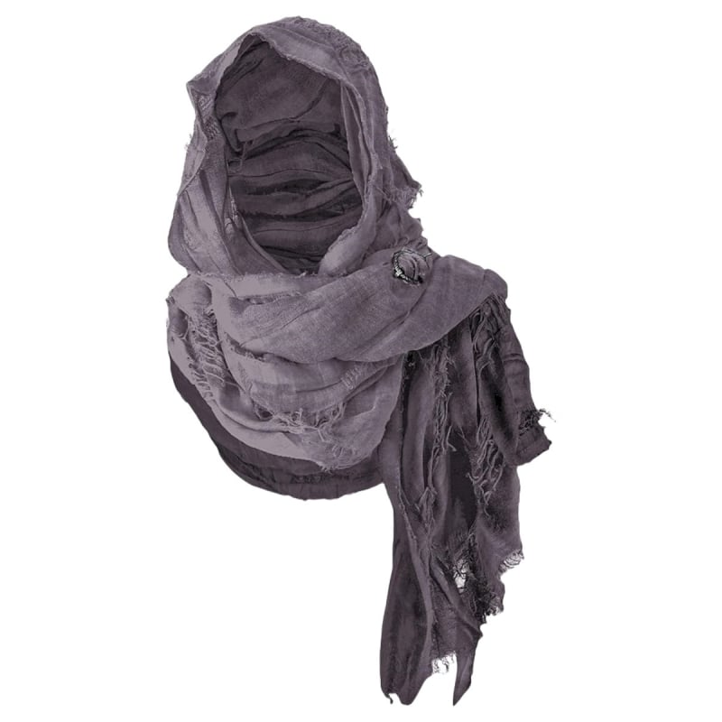 Kapuutsiga konopist mantja, ühetooniline muster, lihtne kootud, kõik-ühes, kolmnurkse šalli stiil