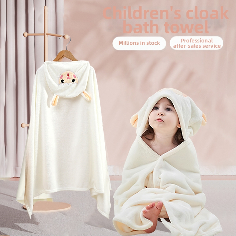 Peng Song nosivi dječji kupaći ručnik s kapuljačom od coral fleece, 300–400 g, 150D vlakna, Prilagodljivo
