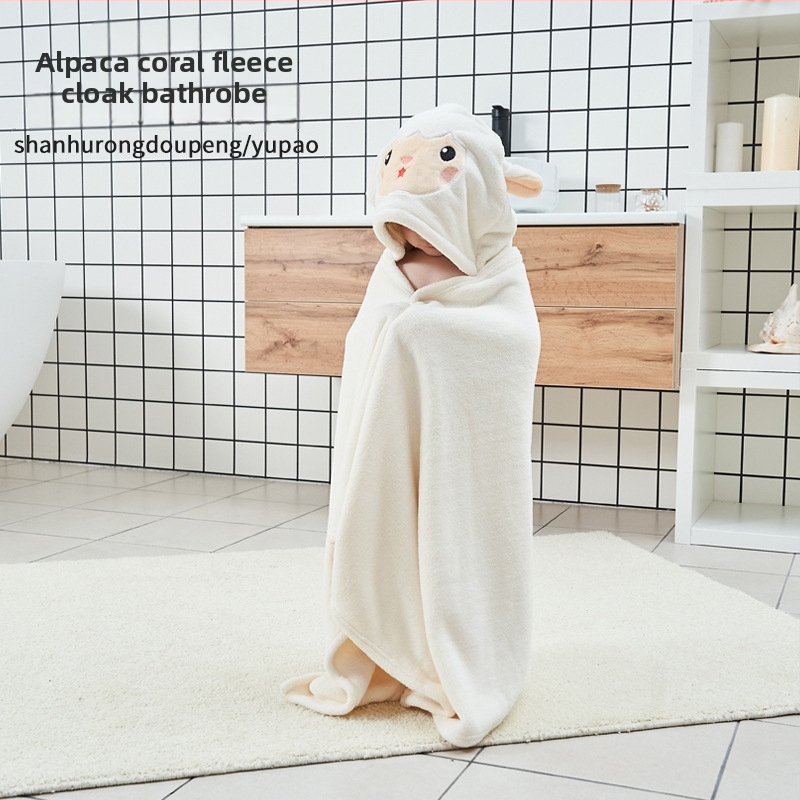 Peng Song nosivi dječji kupaći ručnik s kapuljačom od coral fleece, 300–400 g, 150D vlakna, Prilagodljivo