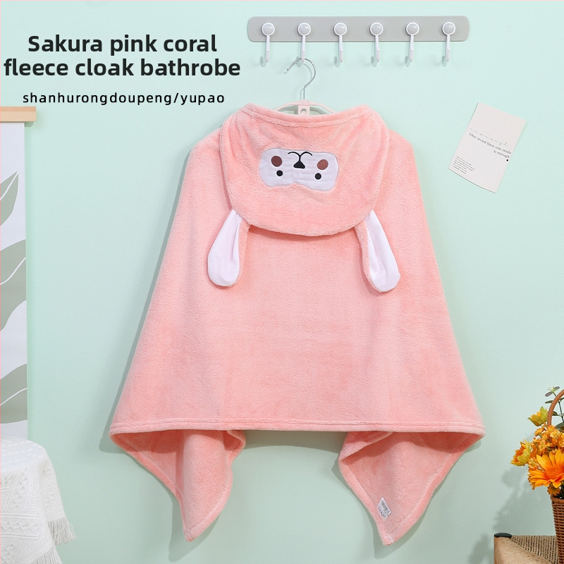 Peng Song nosivi dječji kupaći ručnik s kapuljačom od coral fleece, 300–400 g, 150D vlakna, Prilagodljivo