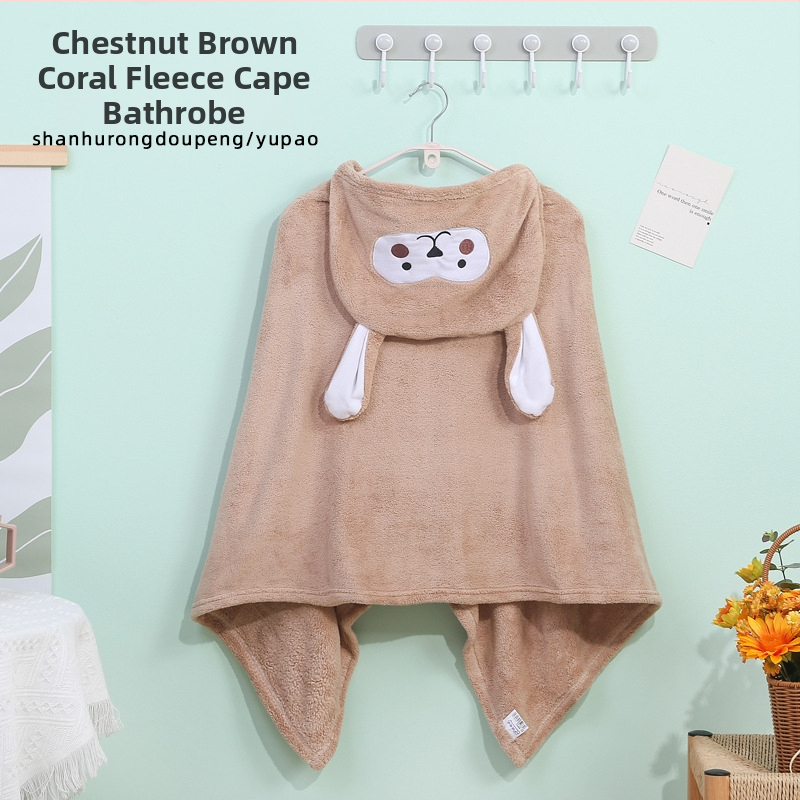 Peng Song nosivi dječji kupaći ručnik s kapuljačom od coral fleece, 300–400 g, 150D vlakna, Prilagodljivo
