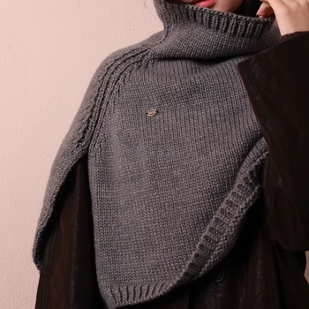 Вълнен качулен шал за врата и плетено наметало за есенно-зимния сезон — Warp knitting, топлина и комфорт