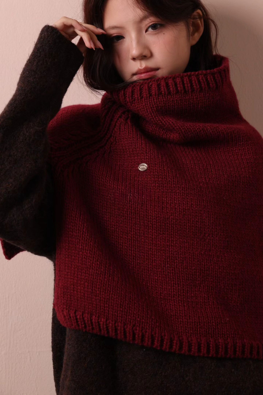 Вълнен качулен шал за врата и плетено наметало за есенно-зимния сезон — Warp knitting, топлина и комфорт