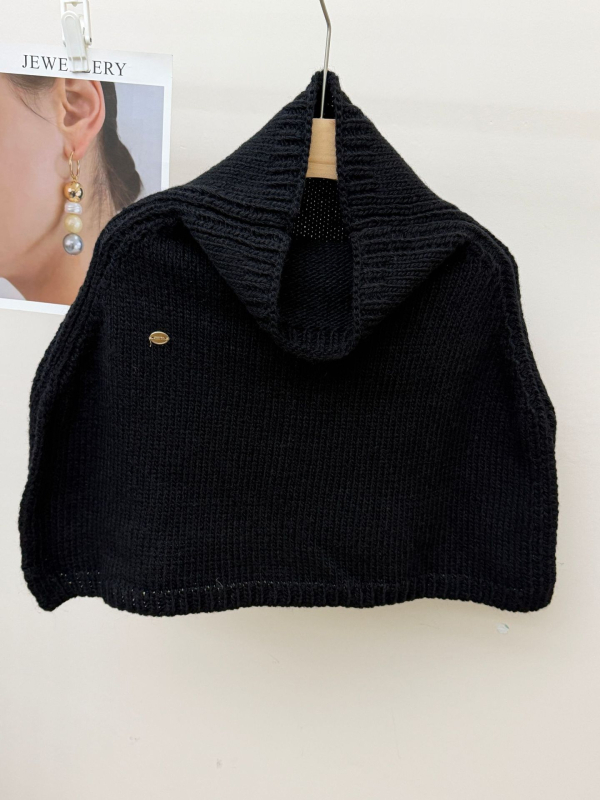 Вълнен качулен шал за врата и плетено наметало за есенно-зимния сезон — Warp knitting, топлина и комфорт