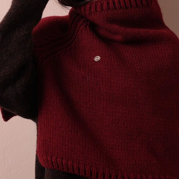 Вълнен качулен шал за врата и плетено наметало за есенно-зимния сезон — Warp knitting, топлина и комфорт