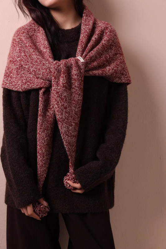 Trokutasti šal, koreanskog stila, 100% vuna — warp-knit tkanina, zima, za žene