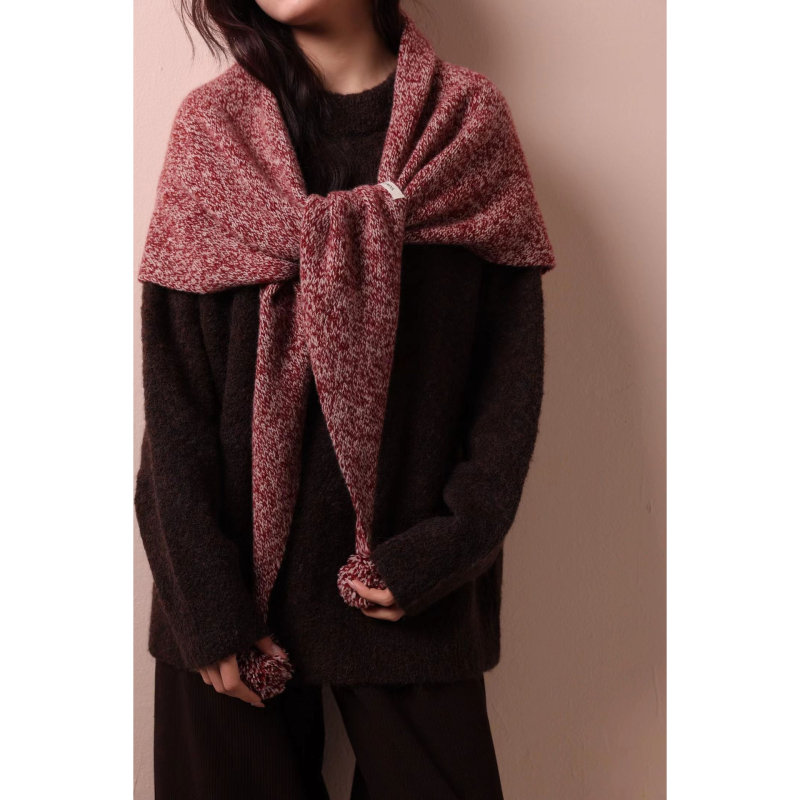 Trokutasti šal, koreanskog stila, 100% vuna — warp-knit tkanina, zima, za žene