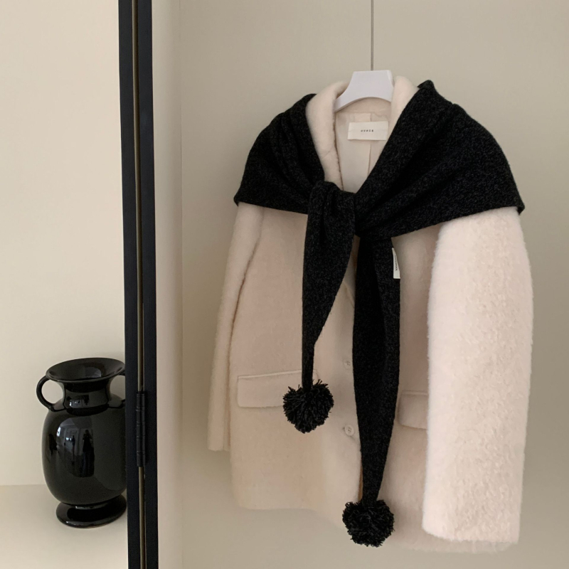 Trokutasti šal, koreanskog stila, 100% vuna — warp-knit tkanina, zima, za žene