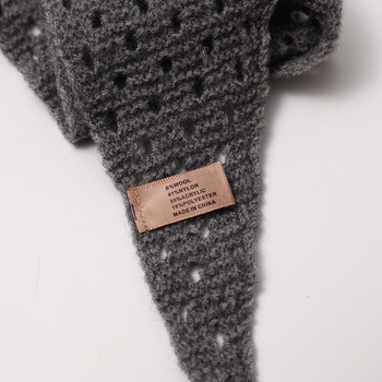 Корейски стил триъгълен шал от вълнена смес, плетен декоративен аксесоар, монохромен модел