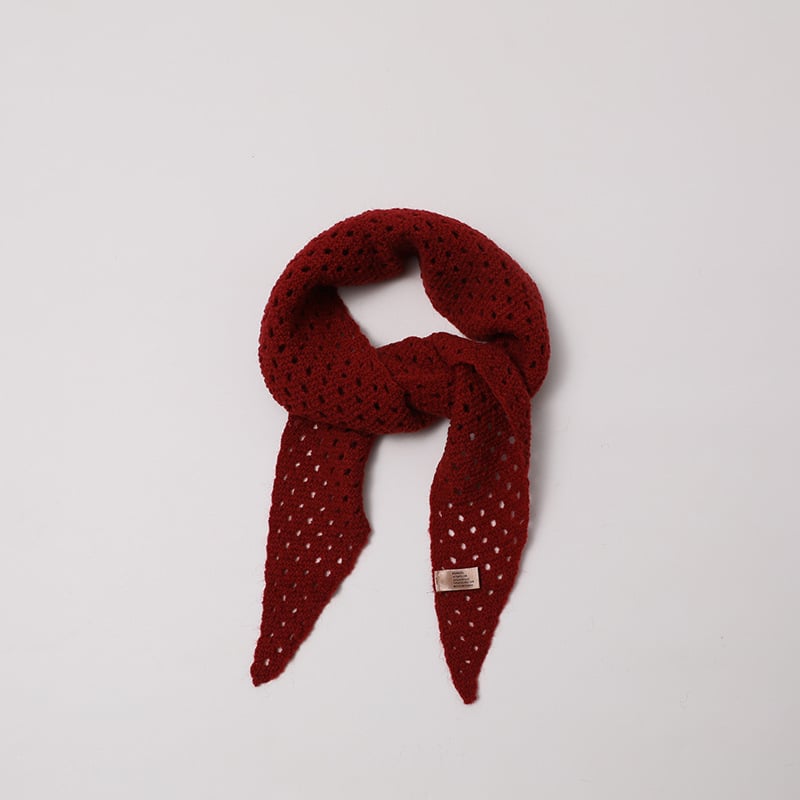 Корейски стил триъгълен шал от вълнена смес, плетен декоративен аксесоар, монохромен модел