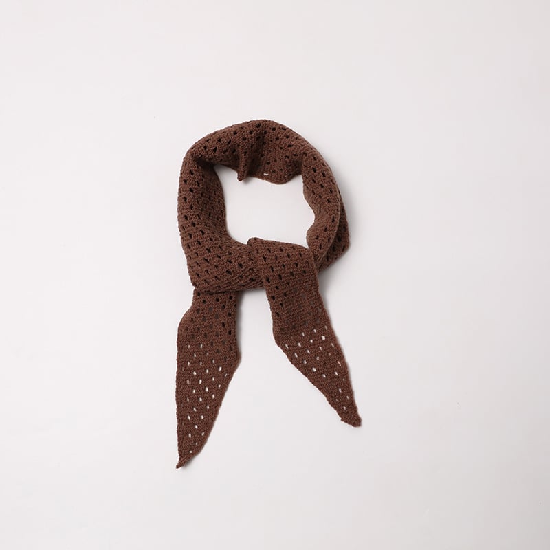 Корейски стил триъгълен шал от вълнена смес, плетен декоративен аксесоар, монохромен модел