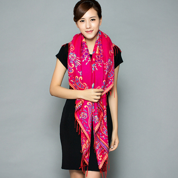 Šal kvadratnog oblika, dvostruke upotrebe, od umjetnog kašmira, jacquard tkanina, cvjetni uzorak