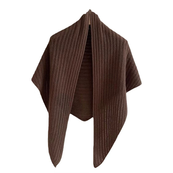 Vuneni pleteni šal s izrezima u trokutu – veliki trokuti dizajn, Jacquard obrada, dekorativan, prilagodljiv