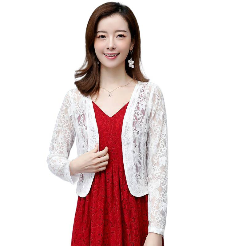 Šalles stilā mežģīņu saules aizsardzības jakete, neilona audums, 95%+ saturs, Upf 40+, garas piedurknes, vasara 2023