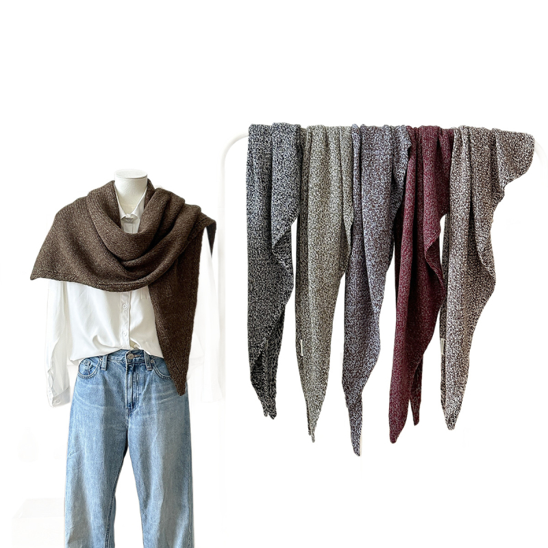 Unisex šal od vune u obliku trokuta – Warp-knit Jacquard, topao zimi, proljeću i jesen, mješavina tkanine, visoka kvaliteta