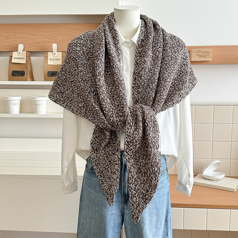 Unisex šal od vune u obliku trokuta – Warp-knit Jacquard, topao zimi, proljeću i jesen, mješavina tkanine, visoka kvaliteta