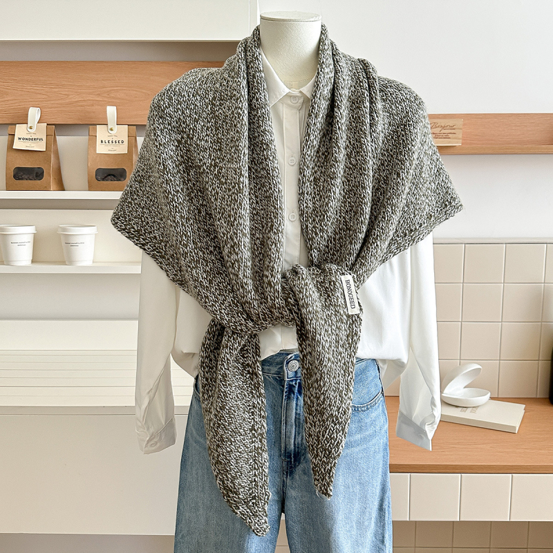 Unisex šal od vune u obliku trokuta – Warp-knit Jacquard, topao zimi, proljeću i jesen, mješavina tkanine, visoka kvaliteta