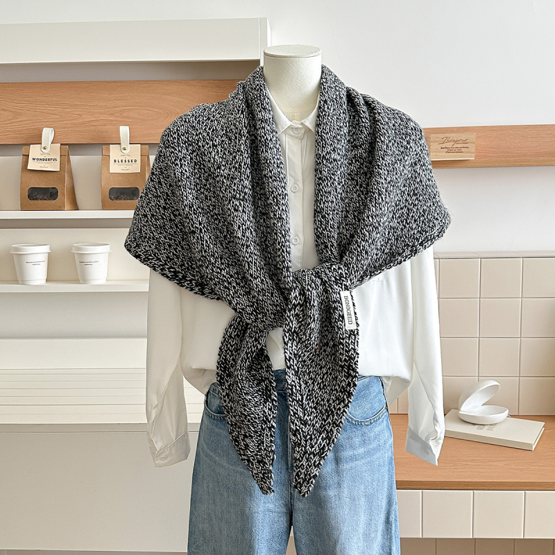 Unisex šal od vune u obliku trokuta – Warp-knit Jacquard, topao zimi, proljeću i jesen, mješavina tkanine, visoka kvaliteta
