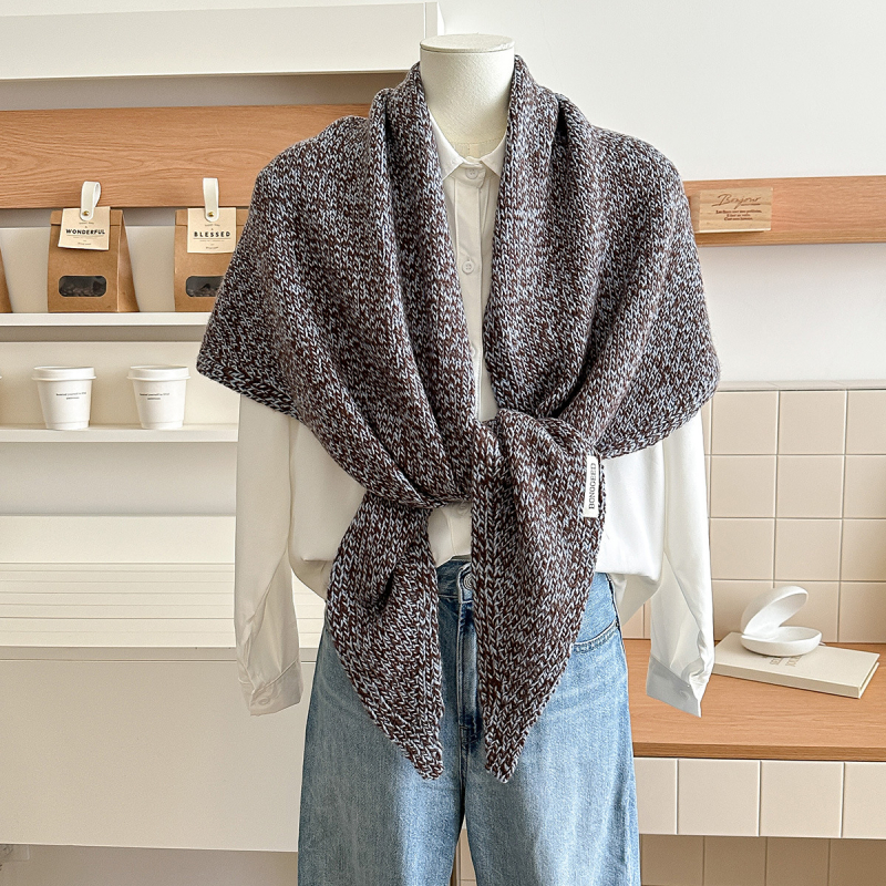 Unisex šal od vune u obliku trokuta – Warp-knit Jacquard, topao zimi, proljeću i jesen, mješavina tkanine, visoka kvaliteta