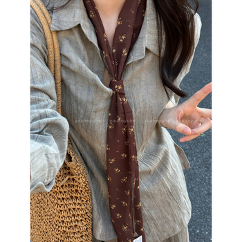 Ζονγκλέ μεταξωτό κασκόλ για τον λαιμό, μακρύς, απλό ύφανση, ύφασμα από νήμα, εκτύπωση — κυκλοφορία Φθινόπωρο 2025