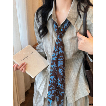 Ζονγκλέ μεταξωτό κασκόλ για τον λαιμό, μακρύς, απλό ύφανση, ύφασμα από νήμα, εκτύπωση — κυκλοφορία Φθινόπωρο 2025