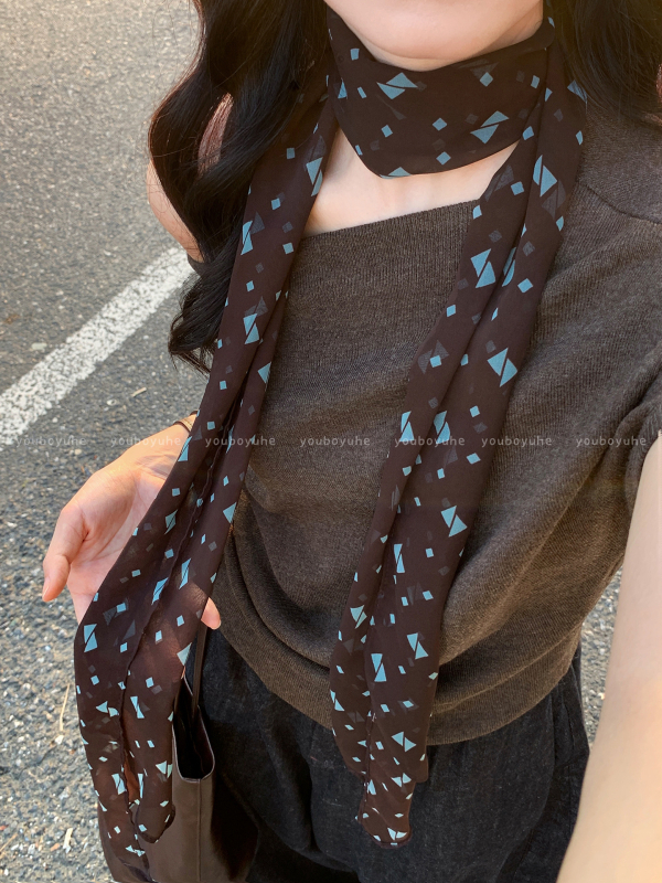 Ζονγκλέ μεταξωτό κασκόλ για τον λαιμό, μακρύς, απλό ύφανση, ύφασμα από νήμα, εκτύπωση — κυκλοφορία Φθινόπωρο 2025