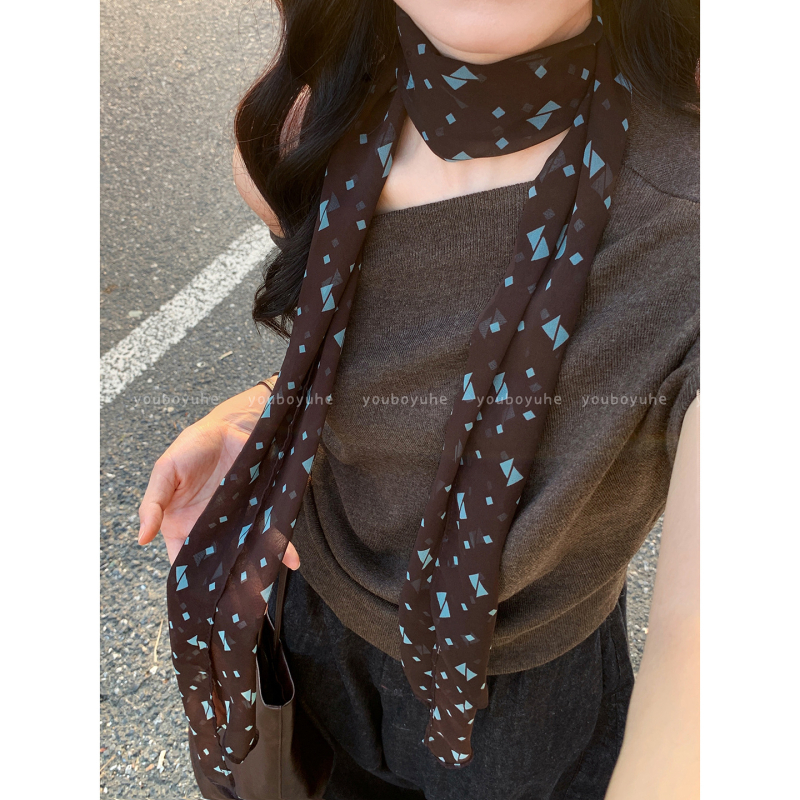 Ζονγκλέ μεταξωτό κασκόλ για τον λαιμό, μακρύς, απλό ύφανση, ύφασμα από νήμα, εκτύπωση — κυκλοφορία Φθινόπωρο 2025