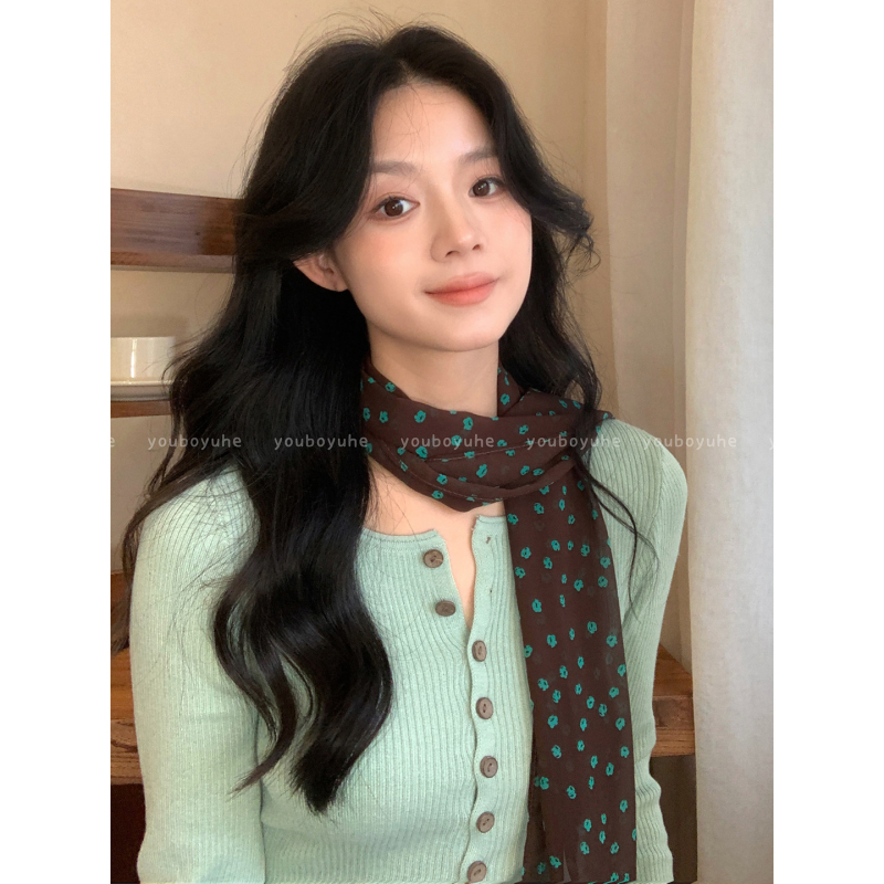 Ζονγκλέ μεταξωτό κασκόλ για τον λαιμό, μακρύς, απλό ύφανση, ύφασμα από νήμα, εκτύπωση — κυκλοφορία Φθινόπωρο 2025