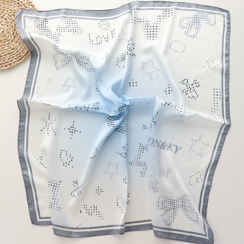 Τετράγωνο φουλάρι για καλοκαίρι — φρέσκο και γλυκό στυλ, εκτύπωση, 100% πολυεστέρας