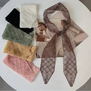 Γυναικείος φουλάρι από βαμβάκι με δαντέλα – Κορεάτικος στυλ, warp knitting τεχνολογία, 61–70% βαμβάκι, Άνοιξη 2025, Ya's Blessing