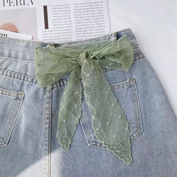 Γυναικείος φουλάρι από βαμβάκι με δαντέλα – Κορεάτικος στυλ, warp knitting τεχνολογία, 61–70% βαμβάκι, Άνοιξη 2025, Ya's Blessing