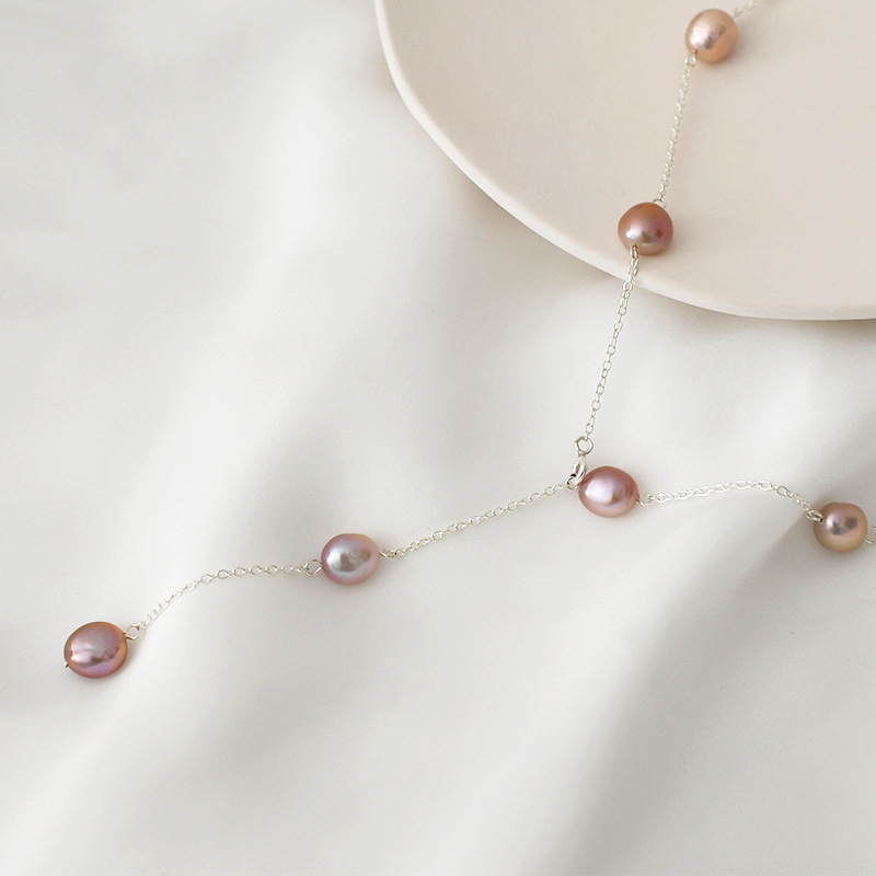 Κολιέ με μαργαριτάρια Μπαρόκ γλυκού νερού, ασήμι 925, περιλαμβάνεται κρεμαστό