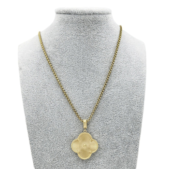 Kaklarota ar četrlapu motīvu, titāna tērauds, pulēta virsma, dabīgs stils, svaigs un salds, izlaidums 2024. gada pavasarī