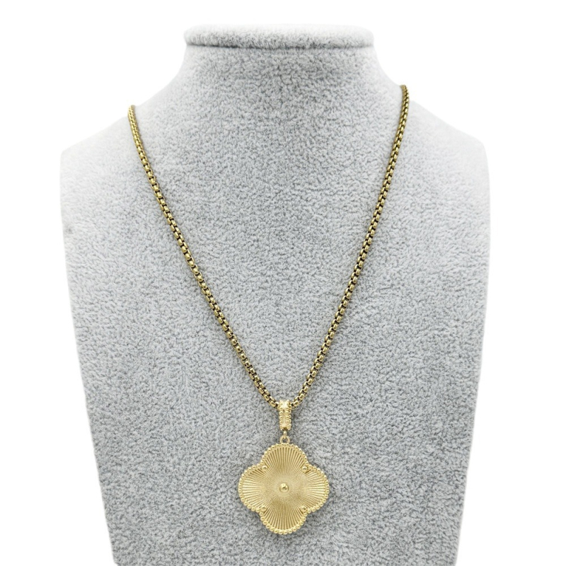 Kaklarota ar četrlapu motīvu, titāna tērauds, pulēta virsma, dabīgs stils, svaigs un salds, izlaidums 2024. gada pavasarī